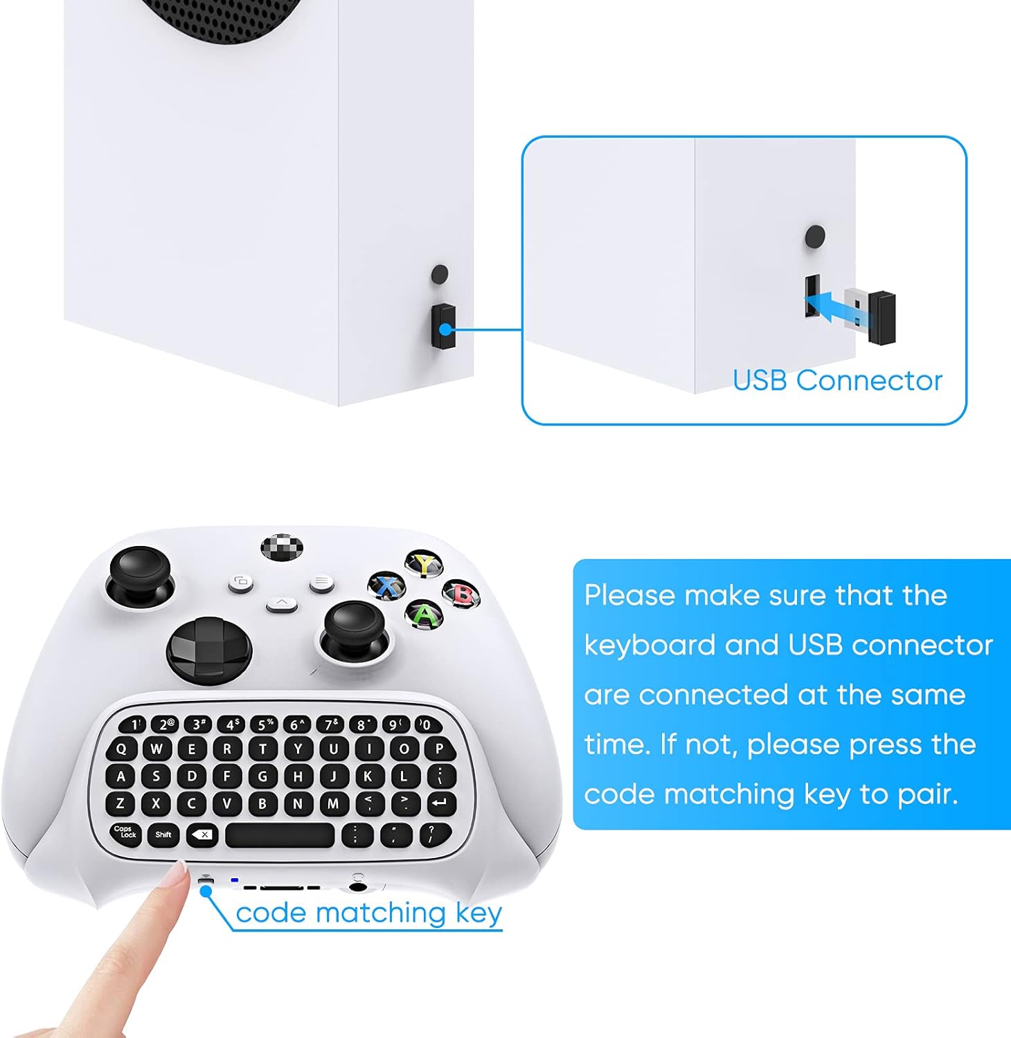 MENEEA Mini Chatpad Keyboard for Xbox Series X/S/One Controller with 3.5mm Audio Jack J538
