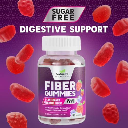 Sugar Free Fiber Gummies for Adults, Prebiotic Digestive Support, Non-GMO, Berry Flavor, 120 Count D560129