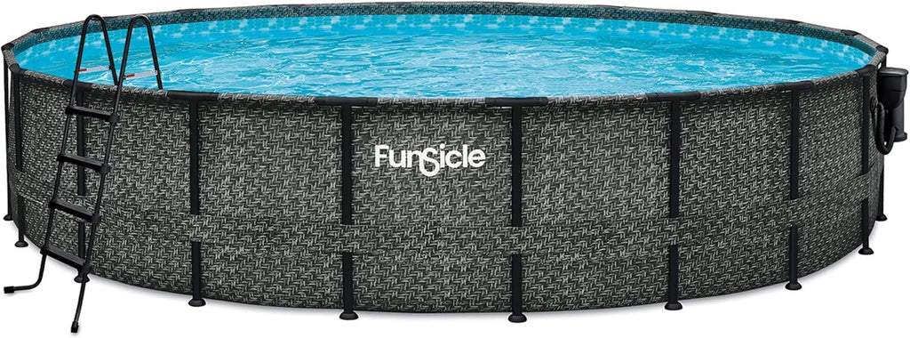 Funsicle Oasis 20' x 48" Round Frame Above Ground Swimming Pool with Debris Cover H629762