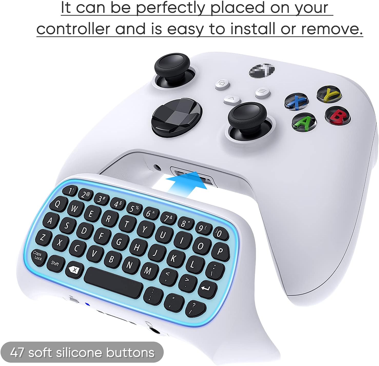 MENEEA Mini Chatpad Keyboard for Xbox Series X/S/One Controller with 3.5mm Audio Jack J538