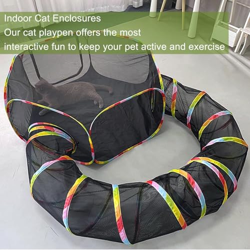Outdoor Cat Enclosure with Storage Bag, Cat Tunnel Playground for Small Animals D823