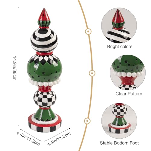 Black and White Checkered Snowman Christmas Decorations Indoor W584