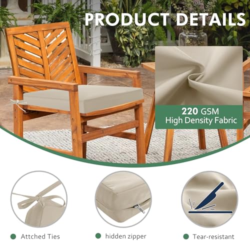 Outdoor Chair Cushions Set of 4, Waterproof Patio Seat Cushions with Ties, Black A5741