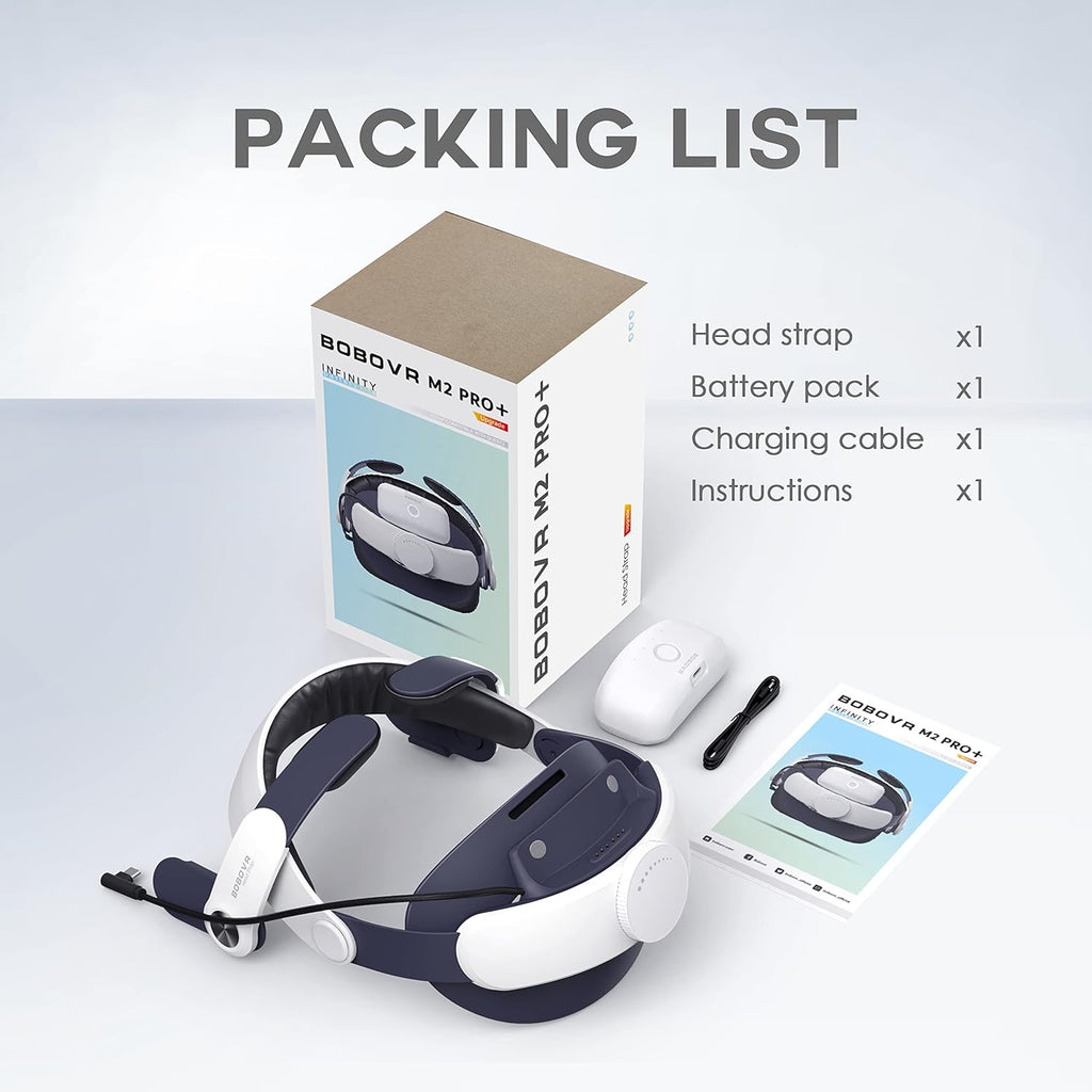 BOBOVR M2 Pro Battery Pack Head Strap for Quest 2, Magnetic Hot Swap P19454