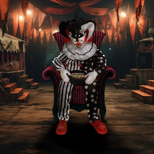 Haunted Hill Farm Soul Sucker Demon Reaper with Child by Tekky, Motion-Activated Halloween Animatronic Q202293