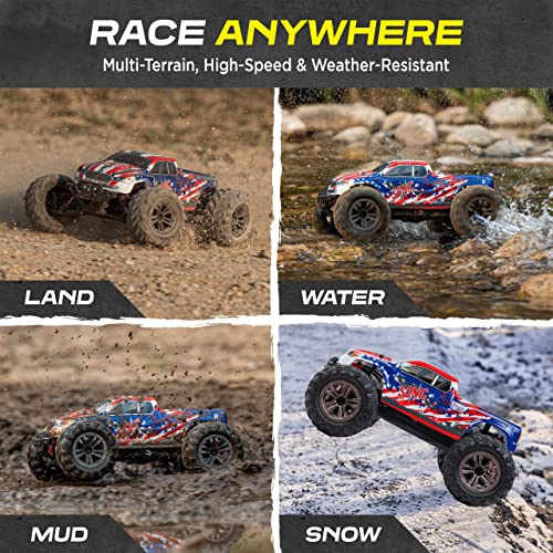 LAEGENDARY Remote Control Car 1:10 Scale 4x4 Off-Road RC Truck with Two Batteries G73027