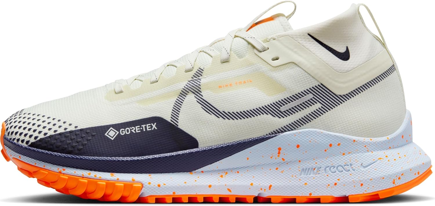 Nike Pegasus Trail 4 Gore-TEX Men's Waterproof Trail Running Shoes (DJ7926-004, ea Glass/Total Orange/Blue Tint) Size 8
