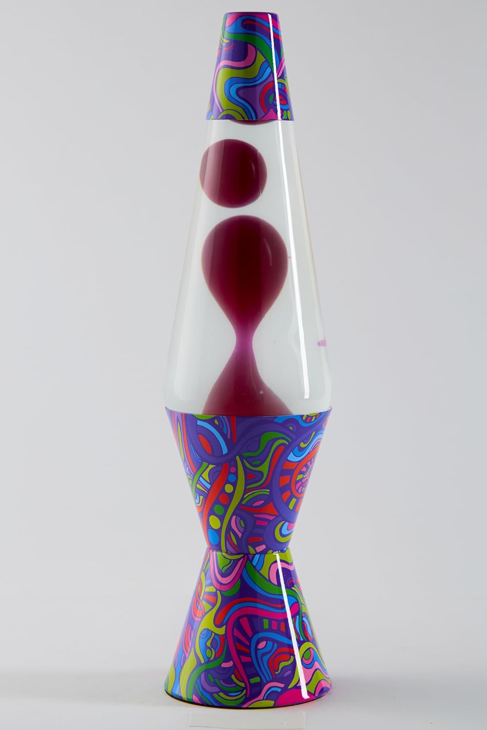 Spencer Gifts Mind Trip Lava Lamp - 14.5 Inch | Trippy Multi-Color Base Design | Clear Liquid | Purple Wax | Home Décor | Lighting