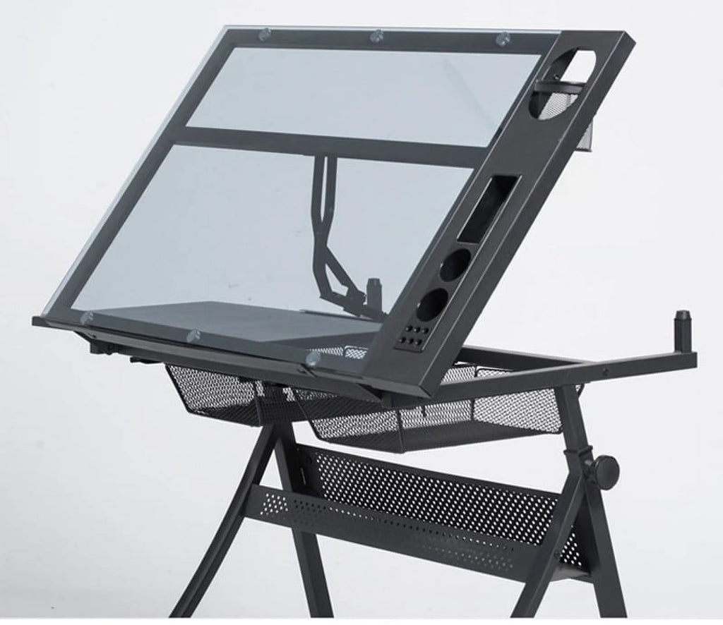 TECHTONGDA Adjustable Drafting Table Tattoo Stencil Glass Desk Tracing Drawing Work Station
