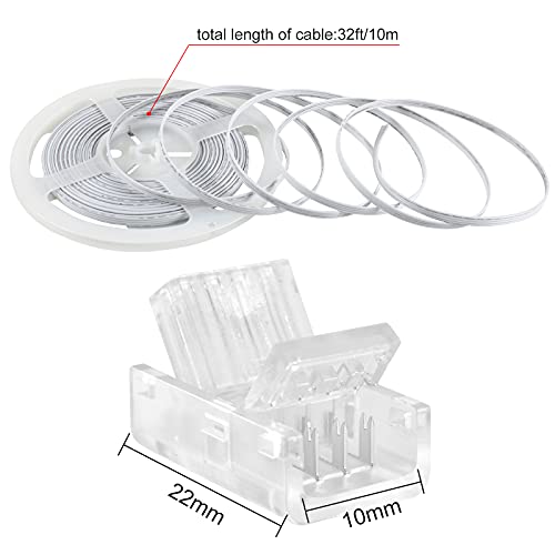 RGBZONE 4 Pin 10mm LED Strip Connector Kit with Extension Wire Z746880