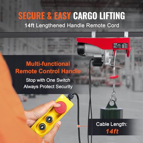 VEVOR Electric Hoist 2200LBS 110V with Remote Control Q127360