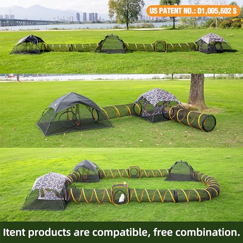 X-Large Catio Outdoor Cat Enclosure and Cat Tower Tent, 3-Tier Portable Foldable, Two Doors Z502328