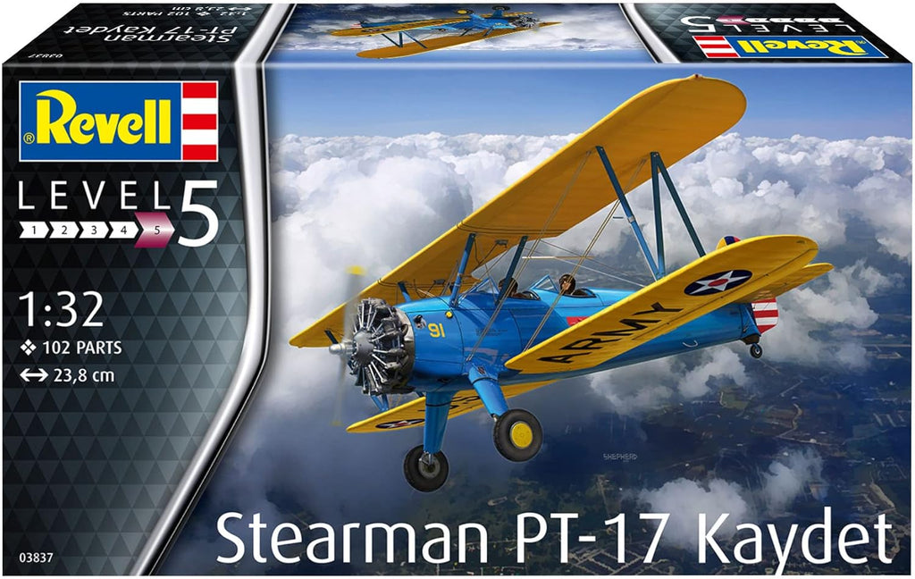 Revell 03837 Stearman PT-17 Kaydet 1:32 Plastic Model Kit C678392