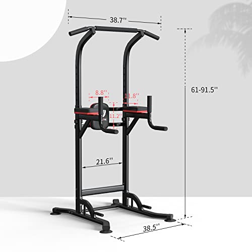 Wesfital Pull Up Bar Power Tower Dip Station for Home Gym Strength Training Y704