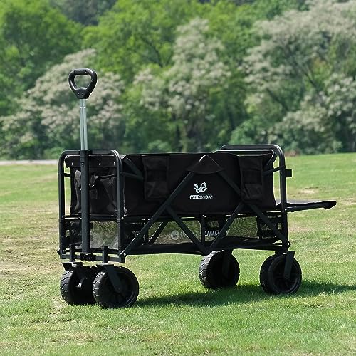 Collapsible Double Decker Wagon with Tailgate, All-Terrain Wheels U8438