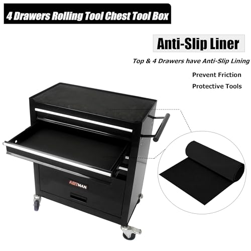 5-Drawer Rolling Tool Cart with Wheels, Black V51953
