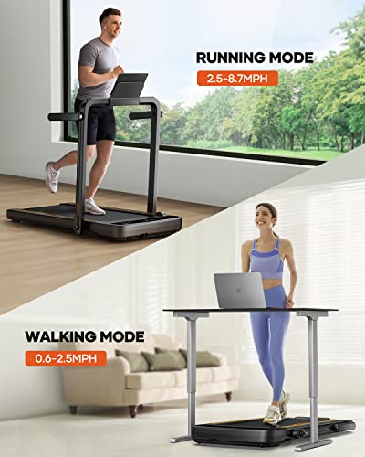3.0HP Foldable 2 in 1 Treadmill with LED Touch Screens for Home W818772