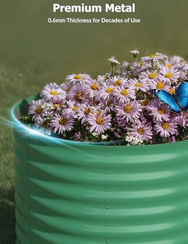 4x2x2Ft Oval Galvanized Steel Raised Garden Bed - Outdoor Metal Planter Box for Vegetables, Flowers, Herbs L43315