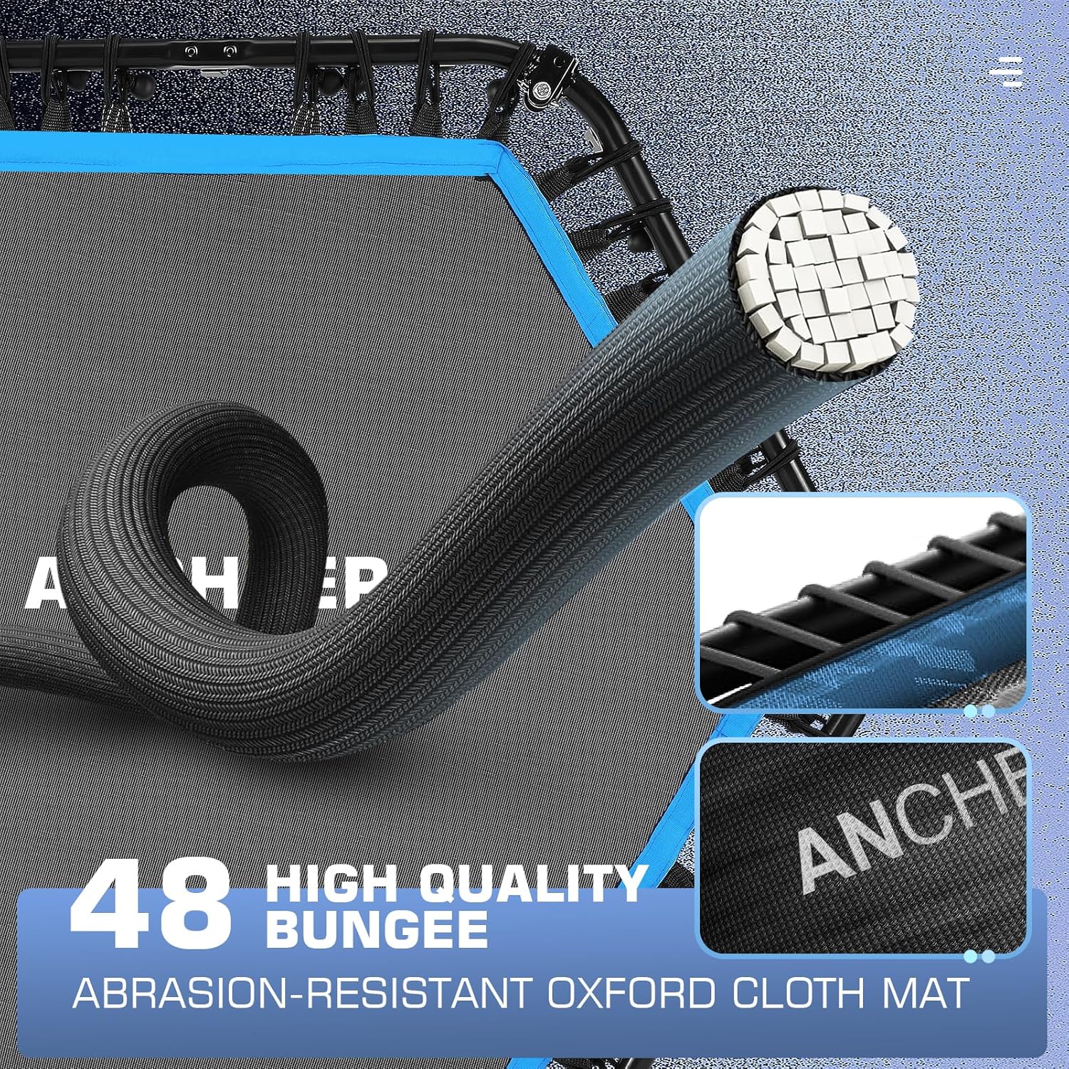 ANCHEER Foldable Mini Trampoline with Bungees and Foam Handle Y98839