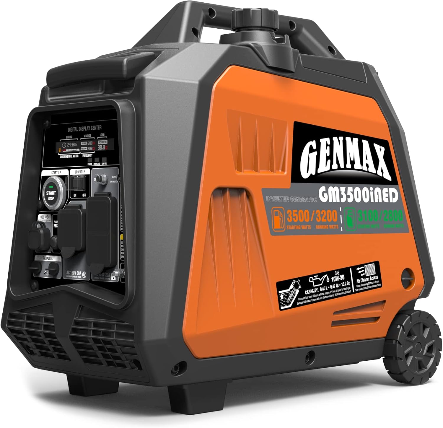 GENMAX Portable Inverter Generator 3500W Gas or Propane with Remote/Electric Start G56238