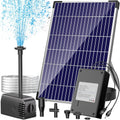 Antfraer Solar Pond Pump with 2200mAh Battery Backup, 12W Solar Fountain Pump 160GPH Flow Adjustable with 6.6FT PVC Tubing, Solar Powered Water Pump for Fish Pond Garden Waterfall Hydroponics