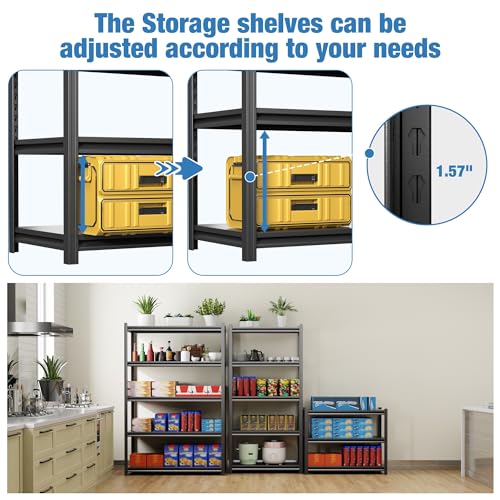 Heavy Duty 3-Tier Adjustable Metal Garage Shelving Unit, Black G3899