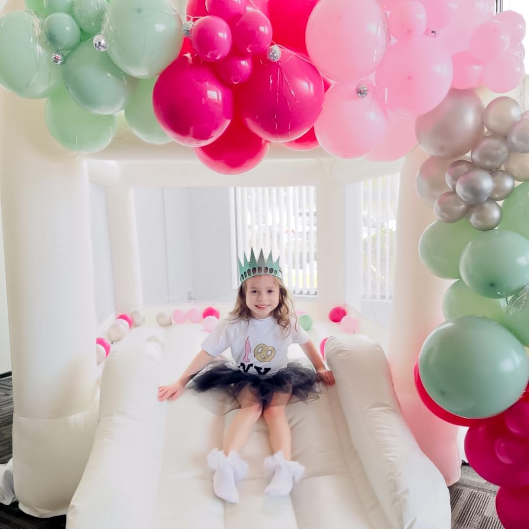 Small White Bounce House with Slide for Kids Aged 2-6 K14067