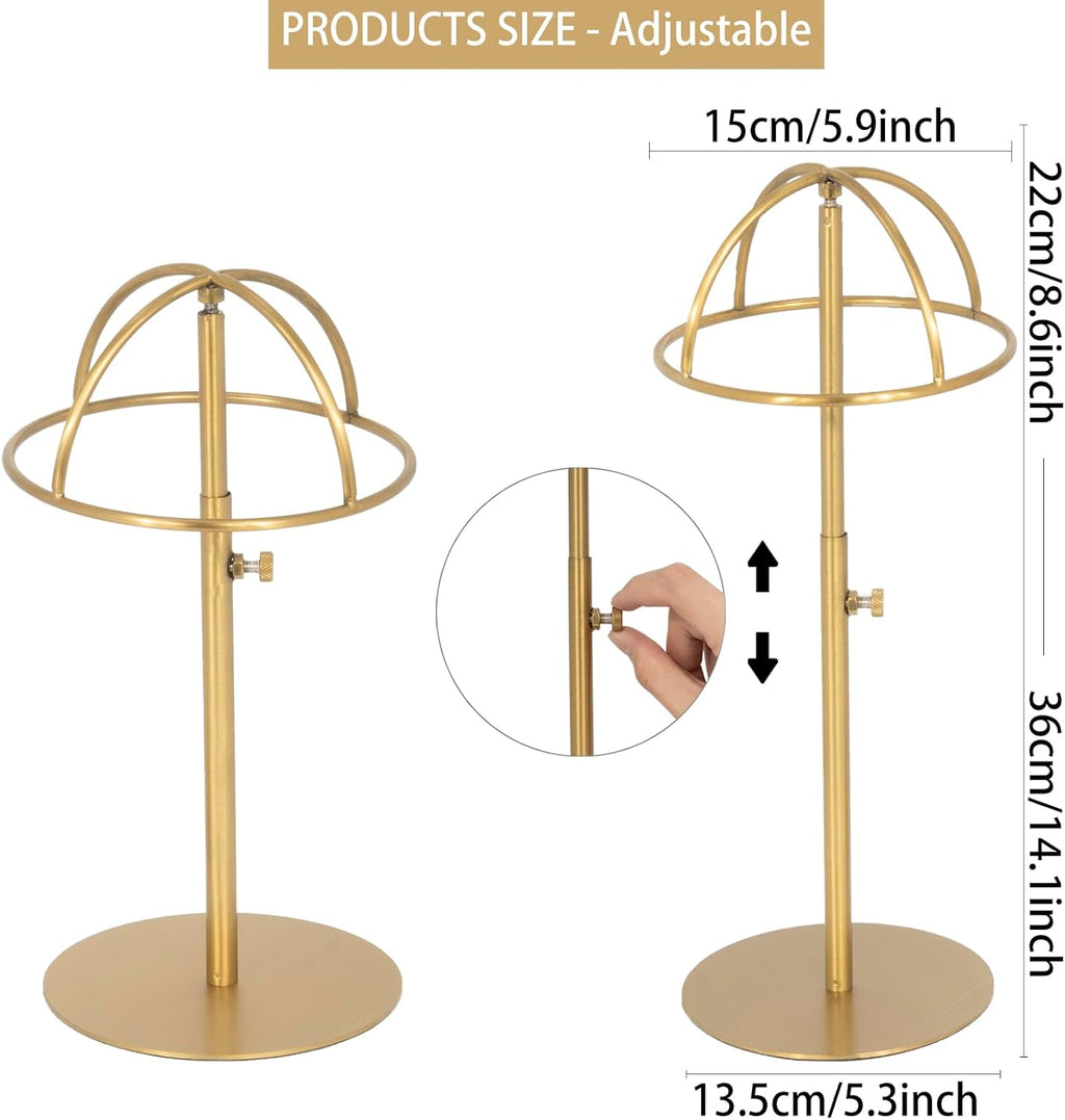 Hat Display Stand 2PCS Stainless Steel Adjustable Height Cap Rack Z27353