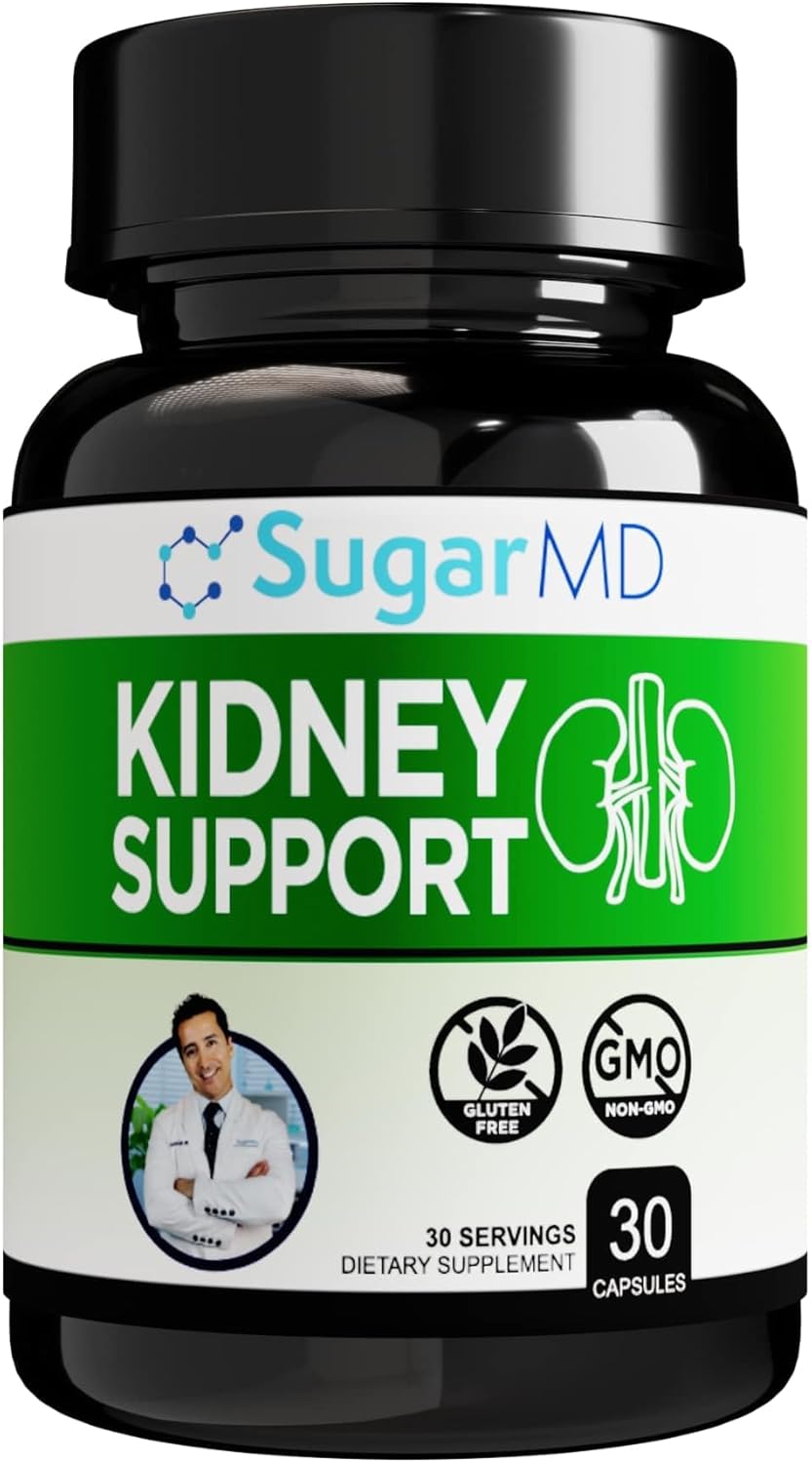 SugarMD Dr. Ergin's Kidney Support Formula 30 Capsules (30 Day Supply) - Kidney Supplements for Men & Women - Kidney Support Supplement for Healthy Kidney Function