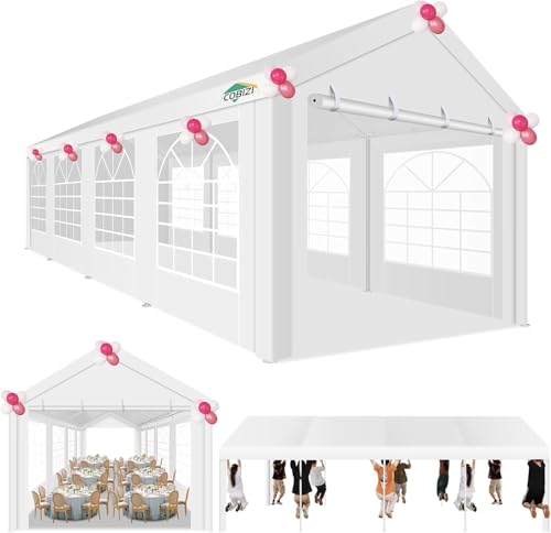COBIZI 20x40 Party Tent Heavy Duty with Removable Sidewall, White S4012