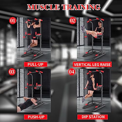 Power Tower Dip Station Pull Up Bar Multi-Function Gym Equipment C7546