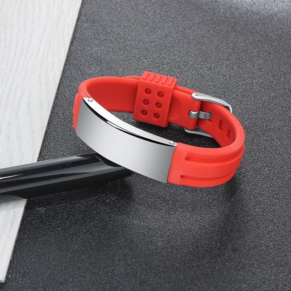 Waterproof Silicone Medical Alert Bracelet for Men Women P28402
