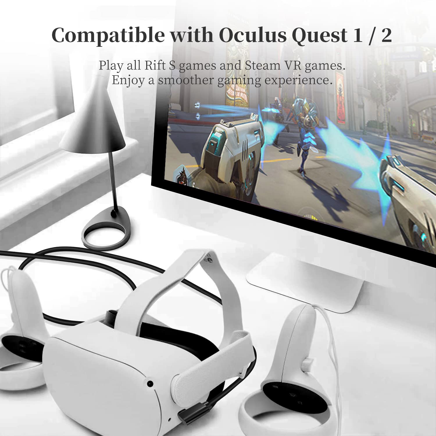 Link Cable for Oculus Quest 3/Quest 2, USB 3.0 to USB C, 16FT N90443