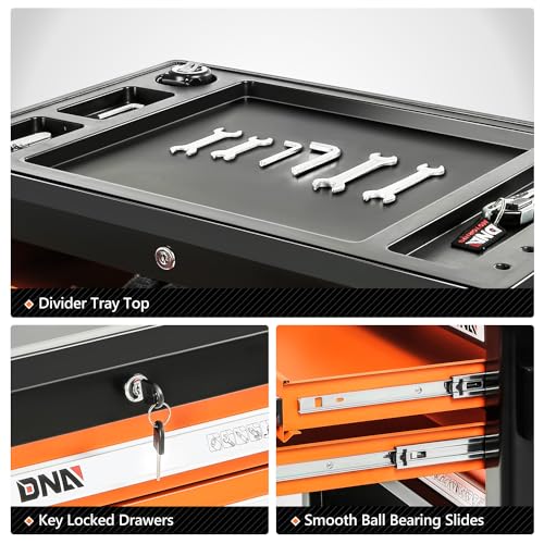 DNA MOTORING 7-Drawer Rolling Tool Cabinet Chest with Keyed Locking System, Green M137