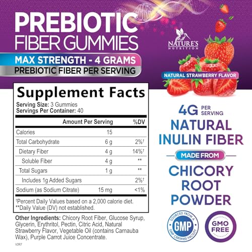 Fiber Gummies for Adults 4g, Prebiotic Supplement, Non-GMO - 120 Count M274684