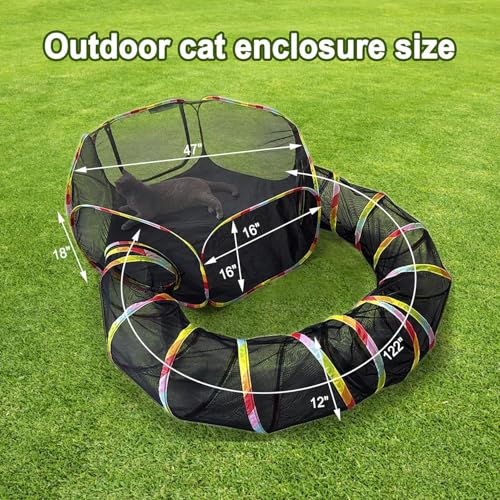 Outdoor Cat Enclosure with Storage Bag, Cat Tunnel Playground for Small Animals D823