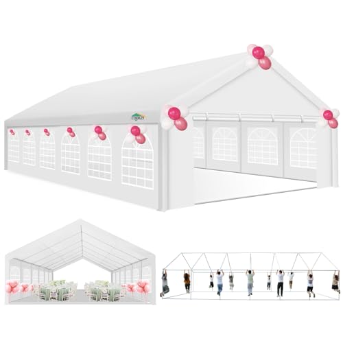 COBIZI 20x40 Party Tent Heavy Duty with Removable Sidewall, White S4012