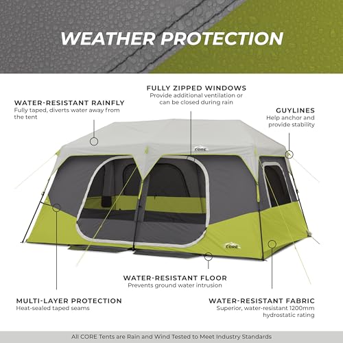 CORE Instant Cabin Tents 6 Person Family Pop Up Camping Tent R26561