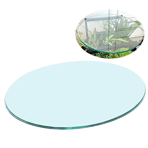 SAGIDAR Round Tempered Glass, Round Table Glass Top, Round Glass Table Top Dining Table Top, 16IN 22IN 26IN 30IN 36IN, Clear Glass High Gloss, Smooth Surface Garden Table, DIY Table
