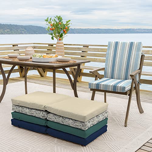 ARDEN Outdoor Dining Chair Cushion 20 x 20 in Weather-Proof Fade Resistant Sapphire Blue J523