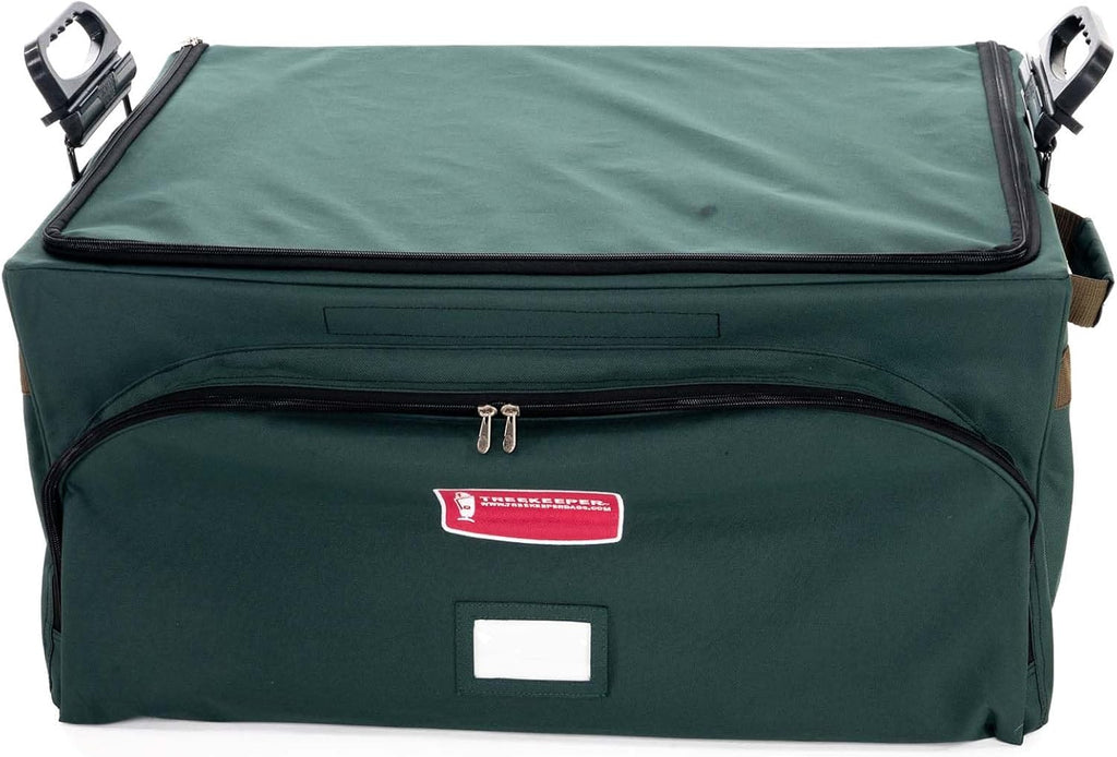TreeKeeper Green Christmas Ornament Storage Box with Dividers, Holds 72 Ornaments K8261