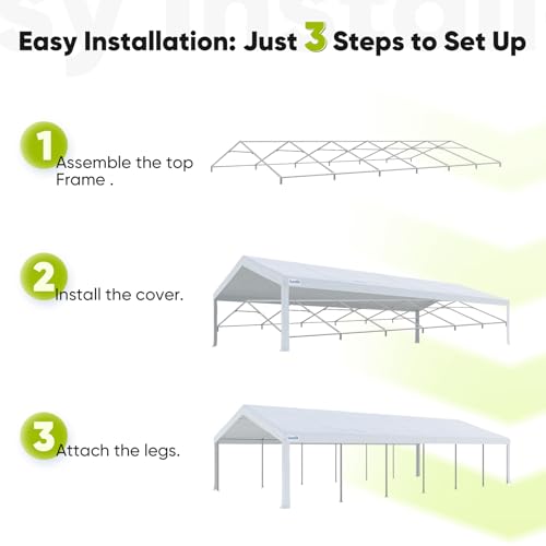 Quictent 20x20 Party Tent Heavy Duty Outdoor Canopy with Storage Bags M75972