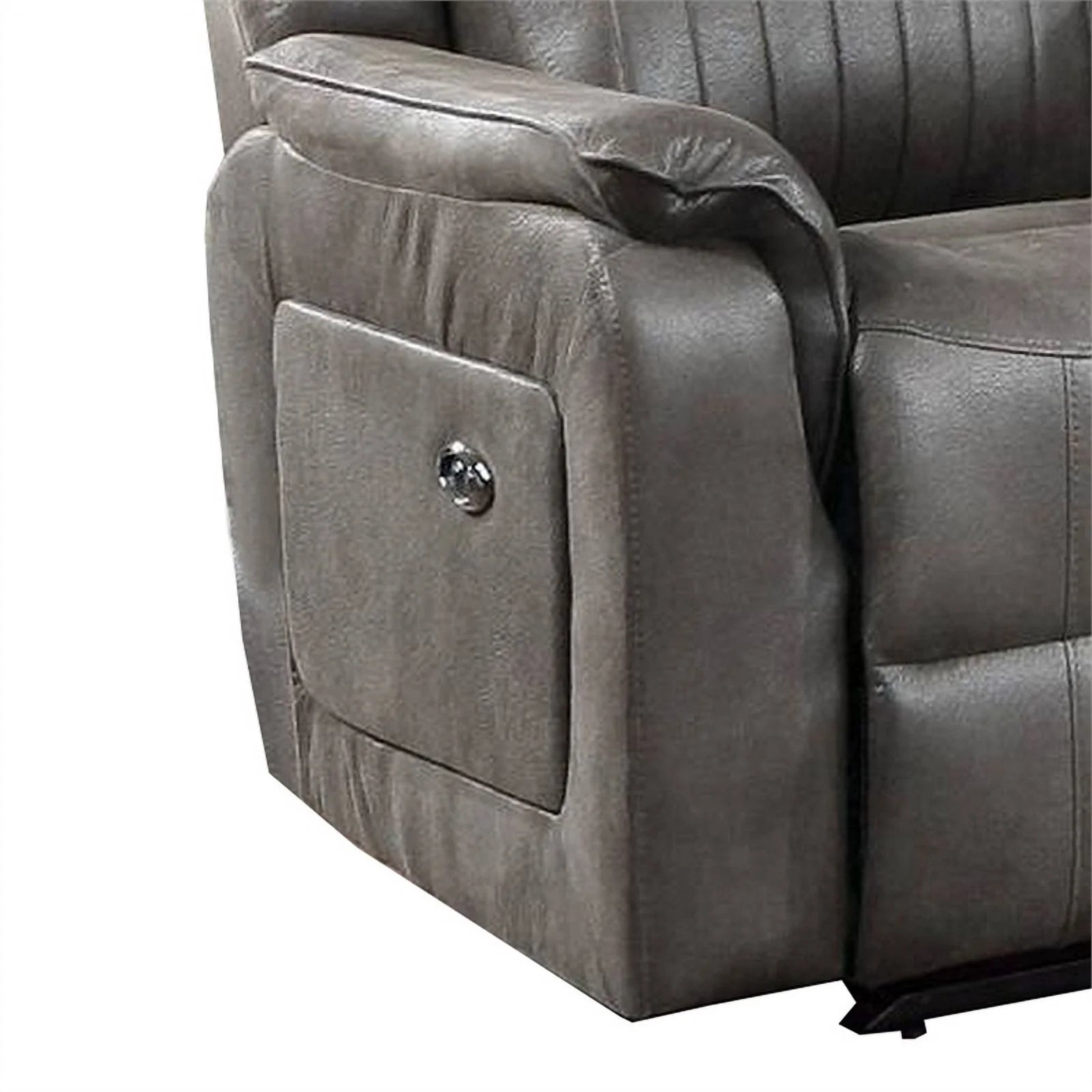 Fabric Manual Loveseat with 2 Cupholders, Gray C3874