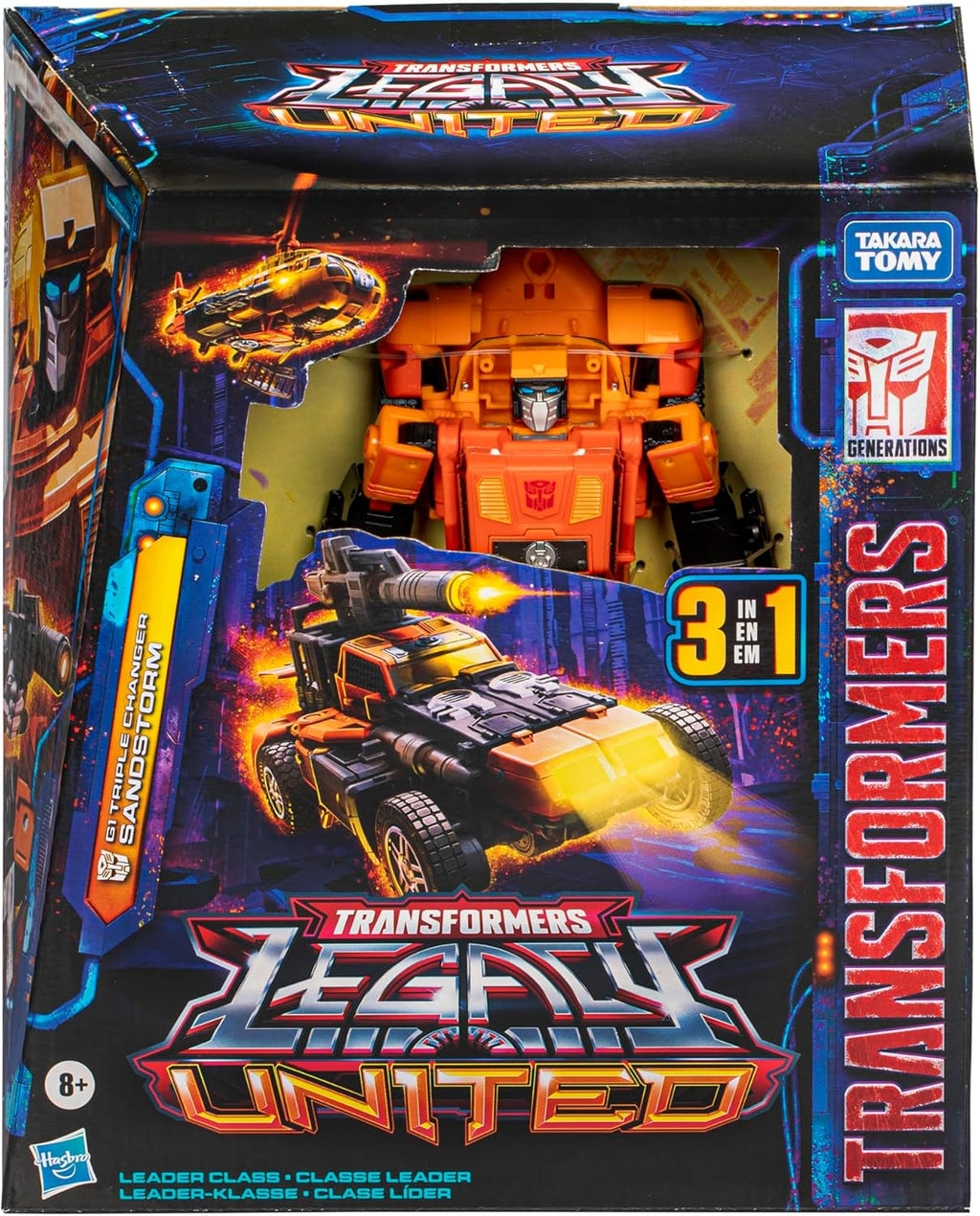 Transformers Legacy United Leader Class G1 Triple Changer Sandstorm 7.5-inch Action Figure C6141