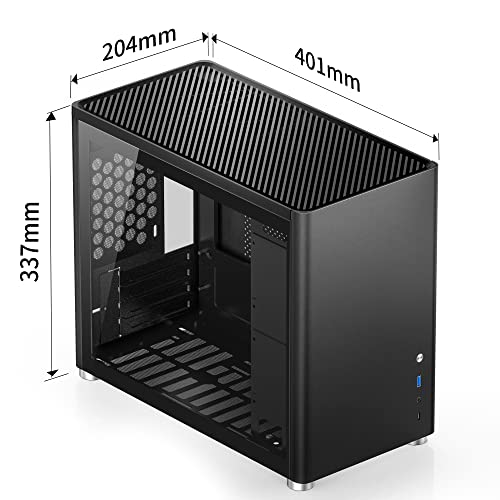 JONSBO D30 White Mini Micro ATX Tower Computer Case, Aluminum/Steel/Tempered Glass T59426