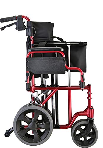 NOVA Heavy Duty Bariatric Transport Chair 400 lb Capacity, Red O766015