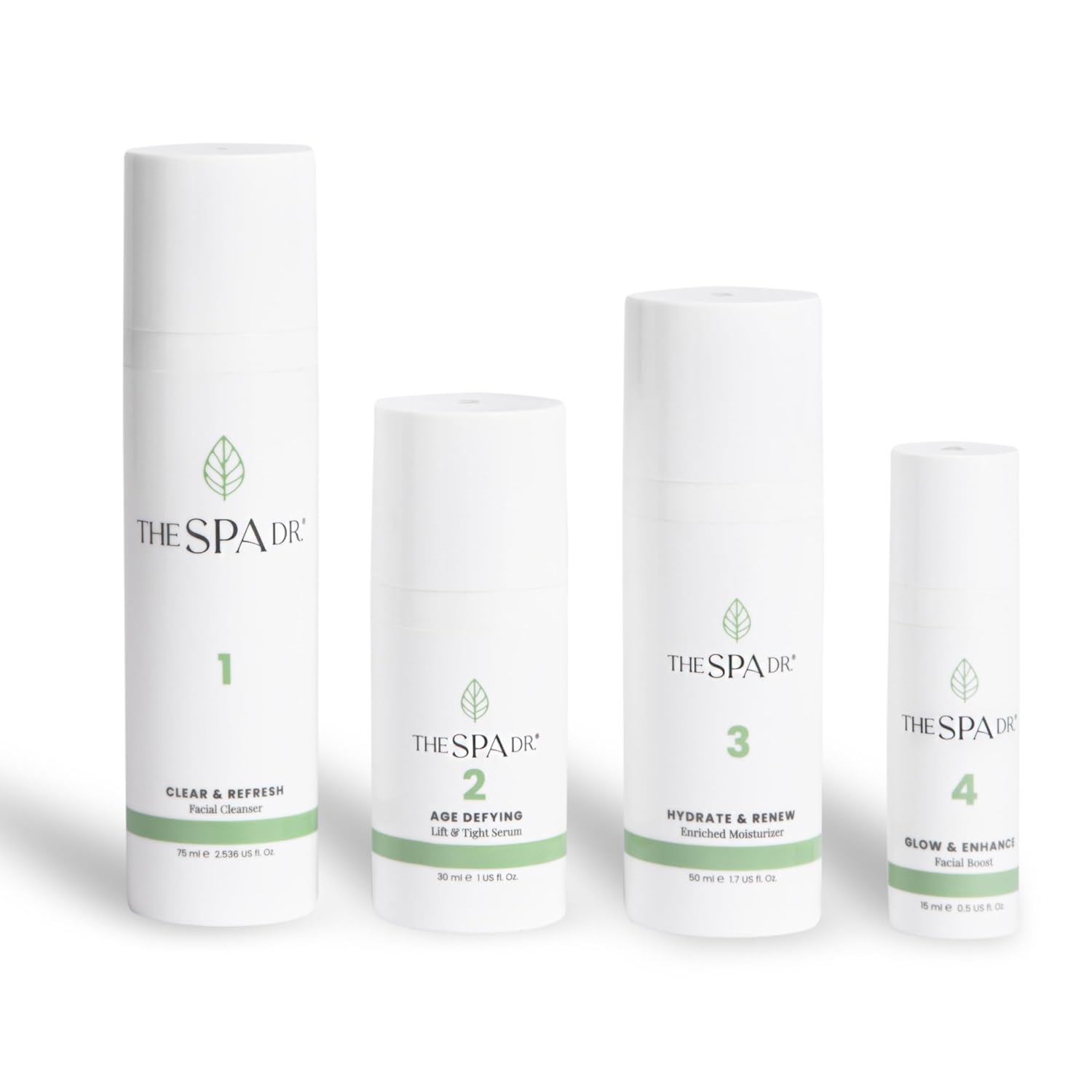 The Spa Dr. 4-Step Skin Care Kit - 30 Day Supply Self Care Kit - Anti Agin Facial Kit - Organic Skin Care - Perfectly pH Balanced