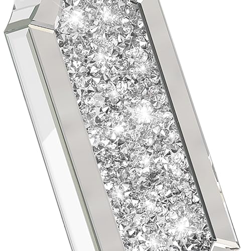 3-Way Dimmable Touch Diamond Crushed Mirrored Bedside Table Lamps Set of 2 with USB Ports Z3687