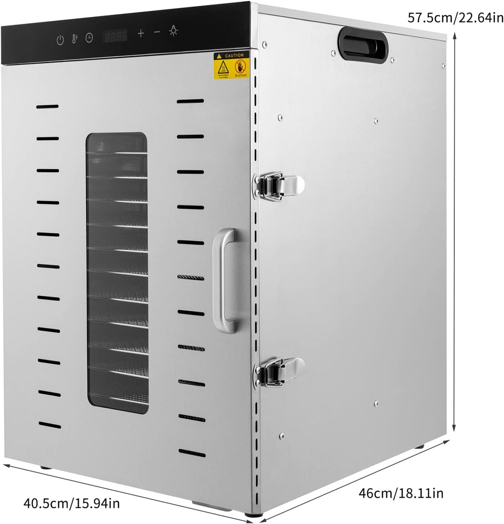 16 Tray Stainless Steel Food Dehydrator with Adjustable Temperature and Timer Q37753