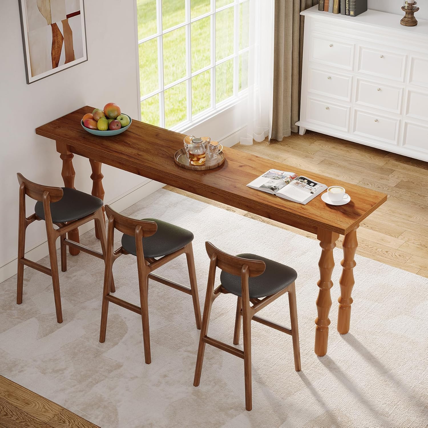 Tribesigns 70.9-Inch Console Table for Entryway with Solid Wood Legs L78418